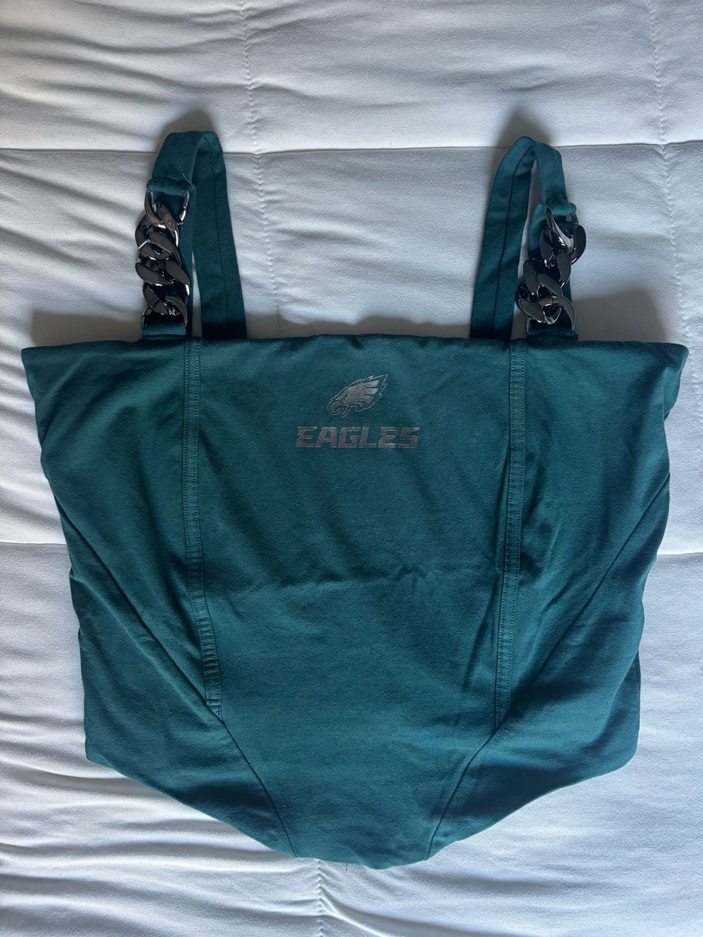 Women's WEAR Midnight Green Philadelphia Eagles Chain Link Corset Top